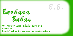 barbara babas business card